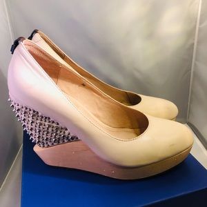 Rudsak beige platform leather studded shoes 39, 8